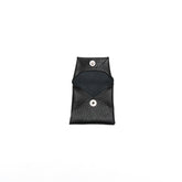 Portamonete con bottone automatico in pelle martellata nero, prodotto da Pianigiani bags